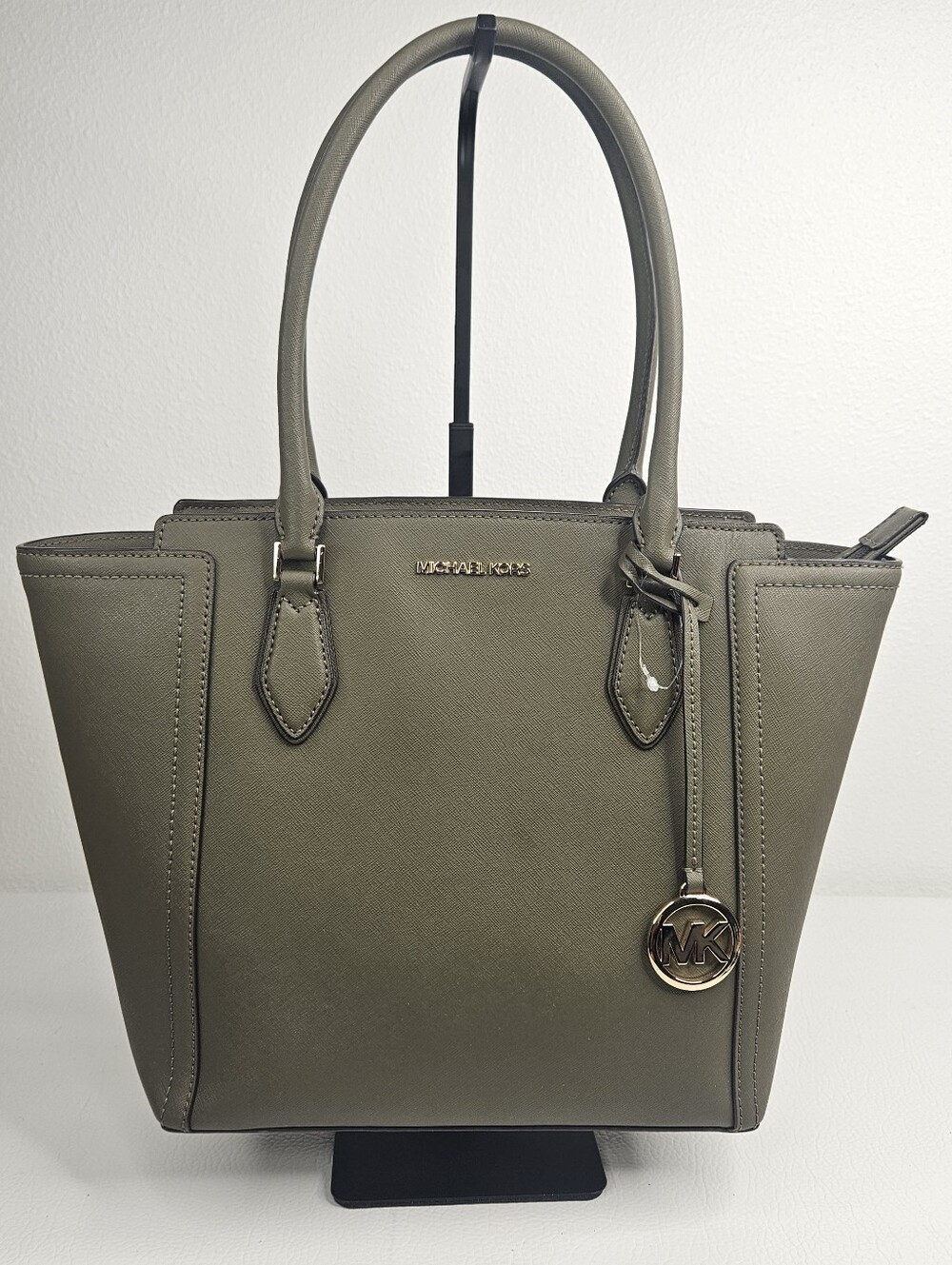 Michael Kors Selma Large Saffiano Leather Tote Olive Green Shoulder Bag | NEW